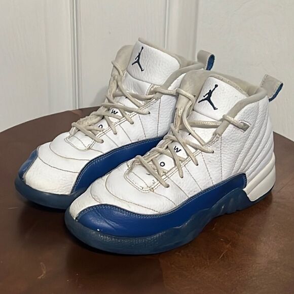 🔥🏀 NIKE AIR JORDAN XII Retro French Blue - Great Condition - Little Boys Sz 3Y - Picture 1 of 10
